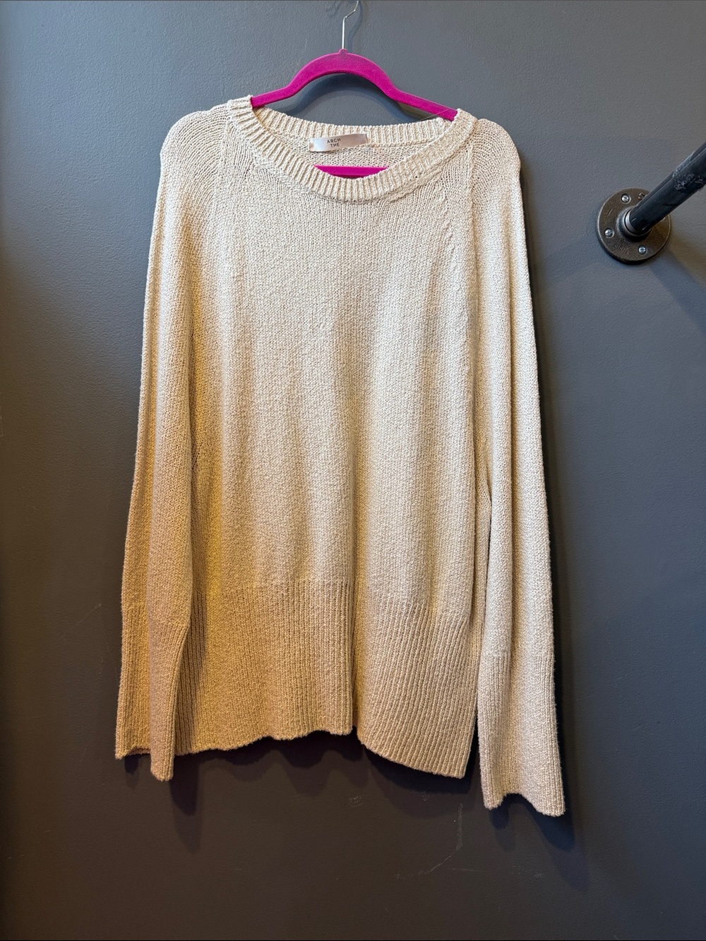 Cream Knit Women's Sweater - Classic Crewneck